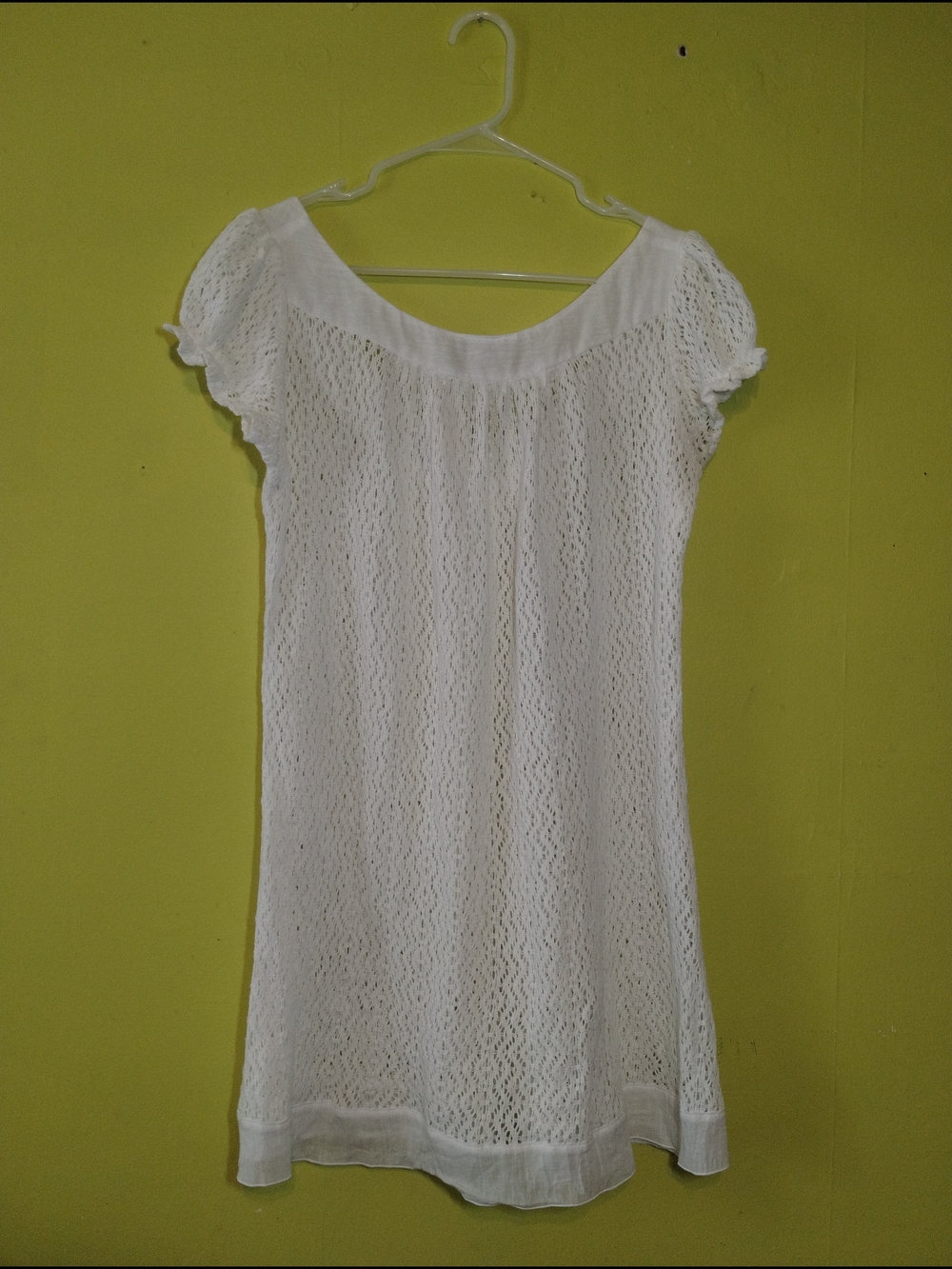 White Lace Tunic Top - Women's Lightweight Scoop Neck - Picture 2 of 8